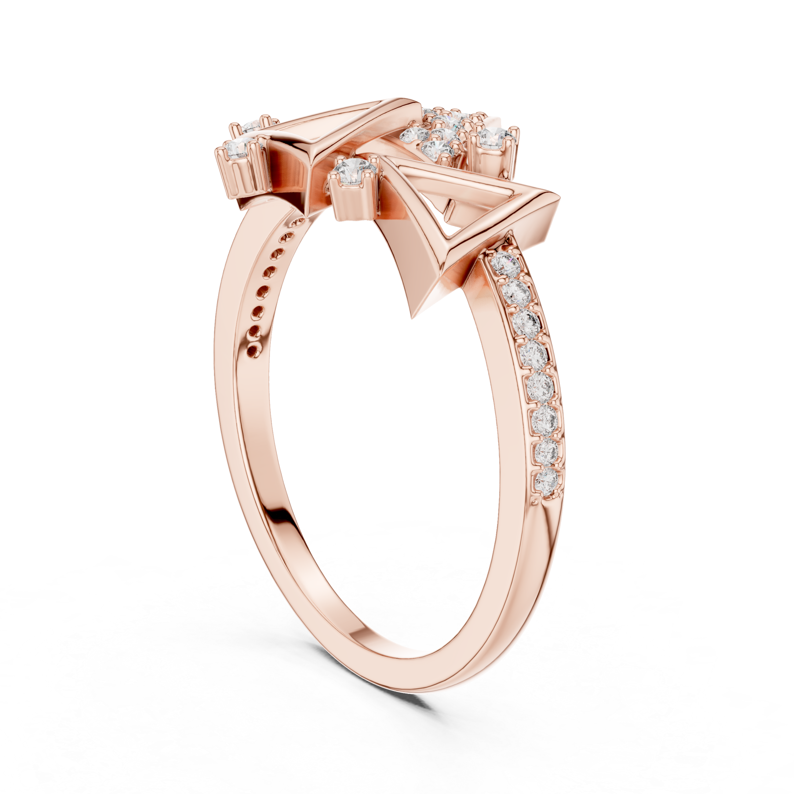 Classic solitaire engagement ring with a round diamond in White